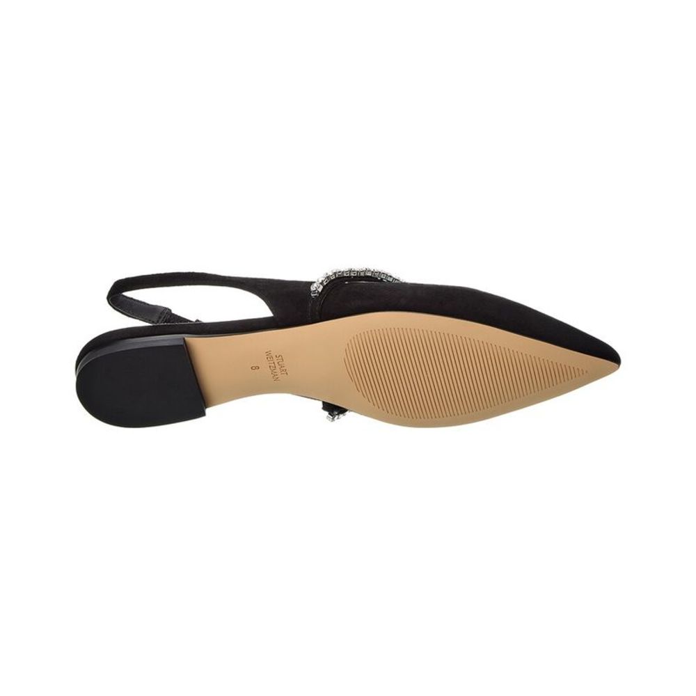 Stuart Weitzman Black Flats with Silver Accents - Picture 4 of 7